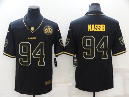 Nike Raiders 94 Carl Nassib Black Gold 60th Anniversary Vapor Limited Men Jersey