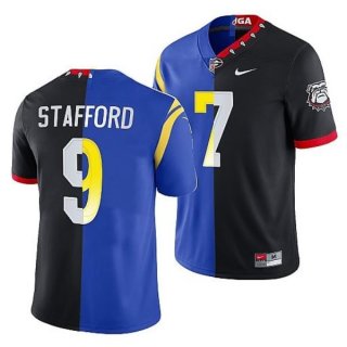 Nike Rams x Georgia Bulldogs Matthew Stafford Black Royal Split Limited Men Jersey