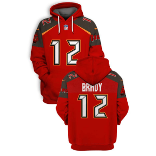 NFL Buccaneers 12 Tom Brady Red Color Rush 2021 Stitched New Hoodie