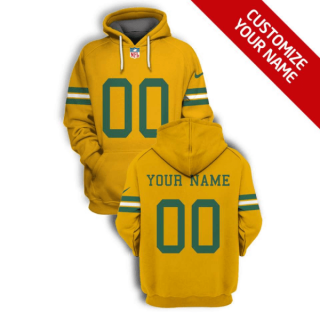 NFL Packers Customized Yellow 2021 Stitched New Hoodie