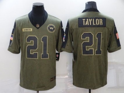 Nike Washington Football Team 21 Sean Taylor 2021 Olive Salute To Service Limited Men Jersey