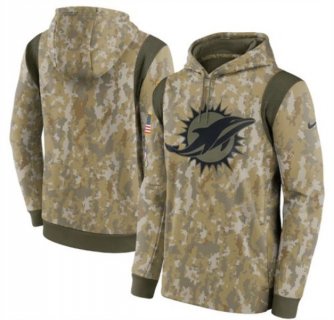 Nike Miami Dolphins Camo 2021 Salute To Service Therma Performance Pullover Hoodie