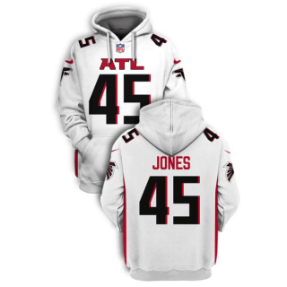 NFL Falcons 45 Deion Jones White 2021 Stitched New Hoodie