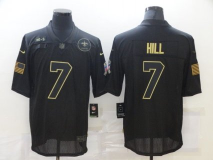 Nike Saints 7 Taysom Hill Black 2020 Salute To Service Limited Men Jersey