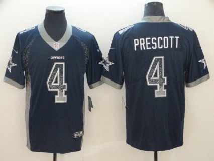 Nike Cowboys 4 Dak Prescott Navy Drift Fashion Limited Men Jersey