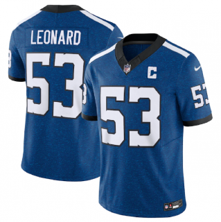 Men's Indianapolis Colts #53 Shaquille Leonard Royal 2023 F.U.S.E. Indiana Nights Limited Stitched Football Jersey