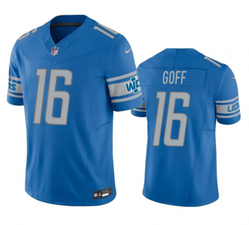 Men's Detroit Lions #16 Jared Goff Blue 2023 F.U.S.E. Vapor Untouchable Limited Stitched Jersey