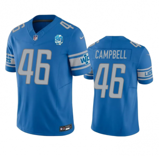 Men's Detroit Lions #46 Jack Campbell Blue 2023 F.U.S.E. 90th Anniversary Vapor Untouchable Limited Stitched Jersey