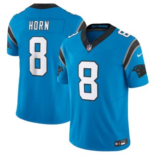 Men's Carolina Panthers #8 Jaycee Horn Blue 2023 F.U.S.E. Vapor Untouchable Stitched Football Jersey