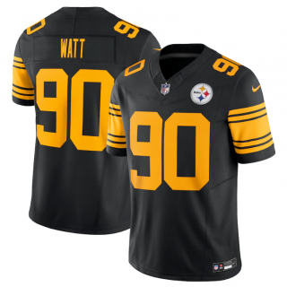 Men's Pittsburgh Steelers #90 T.J. Watt Black 2023 F.U.S.E. Vapor Color Rush Limited Jersey