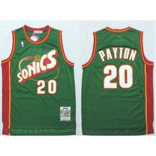 Mitchell And Ness Thunder #20 Gary Payton Green SuperSonics Stitched NBA Jersey