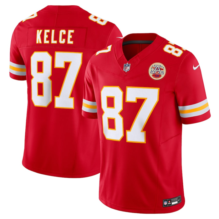 Men’s Kansas City Chiefs #87 Travis Kelce Red 2023 F.U.S.E. Vapor Untouchable Limited Stitched Jersey