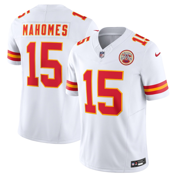 Men’s Kansas City Chiefs #15 Patrick Mahomes White 2023 F.U.S.E. Vapor Untouchable Limited Stitched Jersey